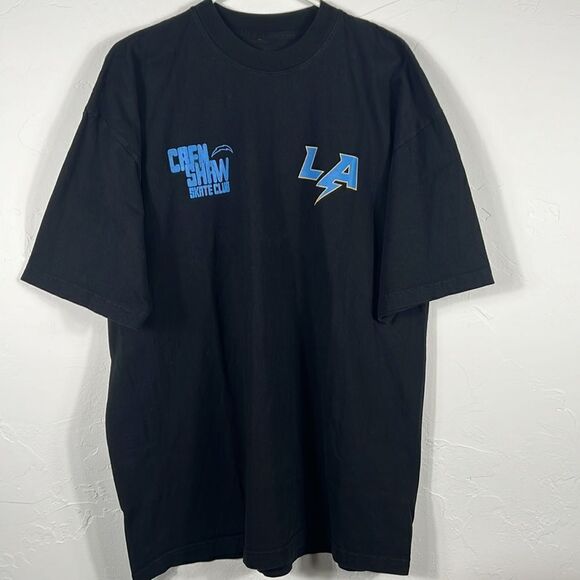 🔥 CRENSHAW SKATE CLUB x L.A. CHARGERS Colab NFL Skateboard Tee Sz XL - PERFECT - Picture 4 of 6